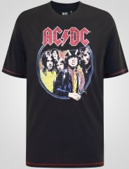 D555 Hugh Official ACDC Highway To Hell Тениска с Щампа Черен