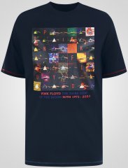D555 Otto Official Pink Floyd 50th Anniversary Тениска с Щампа Тъмносин