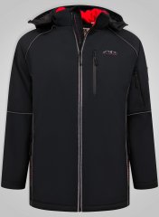 D555 Jamie Soft Shell Detachable Hood Padded Jacket Черно TALL