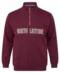 North Latitude Half Zip Суитшърт Бордо