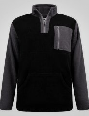 D555 Daly Quarter Zip Fleece Sweatshirt Черно/Сиво