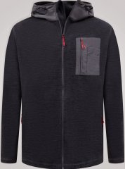 D555 Damien Micro Fleece Zip Through Hoody Черно/Сиво