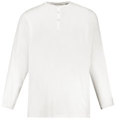JP1880 702555 Тениска Henley с дълъг ръкав Бяло