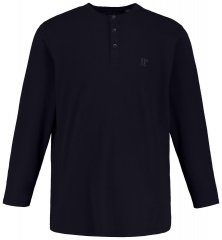 JP1880 702555 Тениска Henley с дълъг ръкав Тъмносиньо