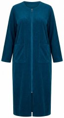 Ulla Popken 749967 Хавлиен халат с цип Петрол