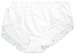 Ulla Popken 824106 Боксерки с дантела 2 бр. Бял
