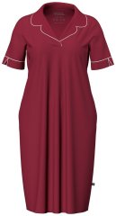 Ulla Popken 835400 Нощница с къс ръкав с яка тип риза Лилаво