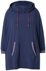 Ulla Popken 837190 Домашно пончо с качулка Тъмнолилаво
