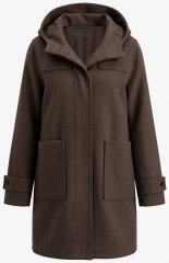 Ulla Popken 851803 Дъфел палто Тъмнокафяво