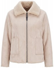 Ulla Popken 851823 Яке от изкуствен велур Мръснобяло
