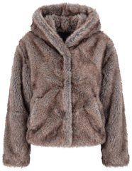 Ulla Popken 854617 Яке от изкуствен косъм Бежово