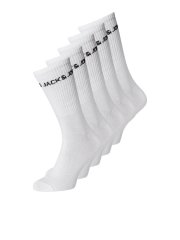 Jack & Jones Basic Logo Тенис чорапи Бял 5-pack