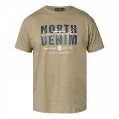 North Latitude T-Shirt Slub With Print Кафяво/бежово