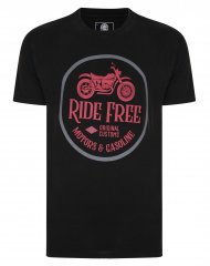 Kam Jeans Ride Free Crew Neck T-Shirt Black