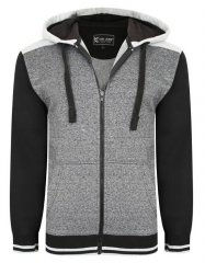 Kam Jeans 7042 Zip Thru Panelled Hoody Charcoal