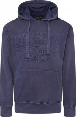 Kam Jeans 7066 Over Head Washed Embossed Hoody Blue