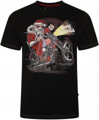 Kam Jeans X030 Santa Biker Print T-Shirt Black