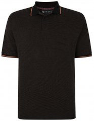 Kam Jeans 5486 Dobby Print Jersey Polo Black