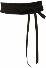 Ulla Popken Leather Tie Belt Black