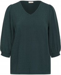 Kaffe Curve Pippi Blouse 3/4 Sleeve Magical Forest Green