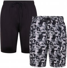Kam Jeans Twin Pack Shorts Camo/Plain Black