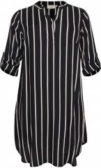 Kaffe Curve Milana Shirt Рокля Черен / Chalk райе