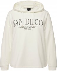 Ulla Popken City Name Graphic Hoodie Off-White