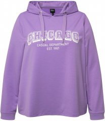 Ulla Popken City Name Graphic Hoodie Light Purple
