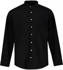 JP1880 Shirt Linen Blend Long Sleeve Black TALL
