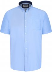 D555 James Оксфорд Риза С Къс Ръкав TALL Небесносиня