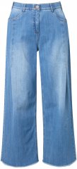 Ulla Popken Extra Wide Leg Stretch Fit Jeans Light Blue