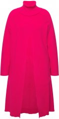 Ulla Popken Long Turtleneck Duster Sweater Red Pink