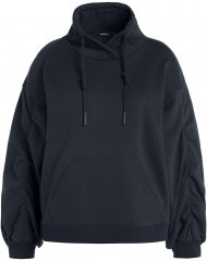 Ulla Popken Gathered Sleeve Oversized Fit Sweatshirt Navy