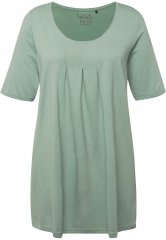 Ulla Popken Essential Front Pleat Tee Light Moss Green