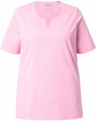 Ulla Popken Essential Notch Neck Stretch Tee Pink