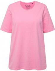 Ulla Popken Essential Round Neck Stretch Tee Light Pink