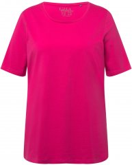 Ulla Popken Essential Round Neck Stretch Tee Fuchsia Pink