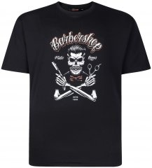 Espionage T437 Barbers Shop Printed T-Shirt Black