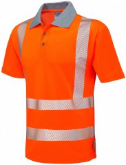 Leo Woolacombe Coolviz Plus Polo Hi-Vis Orange