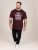 D555 Baldwin Grumpy Old Man Club Print Crew Neck T-shirt Burgundy/ Black Twist - Тениски - мъжки тениски големи размери