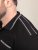 D555 Potts Jersey Polo With Jacquard Collar & Cuffs Черно - Поло тениски - мъжки тениски с яка големи размери