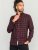 D555 Holton Dark Red Checked Flannel Shirt - Ризи - мъжки ризи големи размери