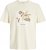 Jack & Jones Almeria Front Print Crew Neck T-Shirt Antique White - Тениски - мъжки тениски големи размери