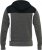 D555 NATHAN Full Zip Hoody With Cut And Sew Detail Black/Charcoal - Суичъри & cуичъри с качулка - мъжки суичъри големи размери