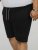D555 STEFAN1 Elasticated Waist Loop Back Shorts Black - Спортни панталони & Kъси панталони - мъжки спортни панталони големи размери