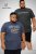 D555 ALFRED 2-Pack Brand Carrier Printed Crew Neck T-Shirts - Тениски - мъжки тениски големи размери