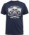 D555 COOK Trio Of Skulls Printed Crew Neck T-Shirt Slate Blue - Тениски - мъжки тениски големи размери
