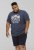 D555 COOK Trio Of Skulls Printed Crew Neck T-Shirt Slate Blue - Тениски - мъжки тениски големи размери