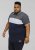 D555 EMERSON Cut And Sew Polo With Jacquard Collar Navy - Поло тениски - мъжки тениски с яка големи размери