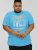 D555 AARON Surfers Paradise Printed Crew Neck T-Shirt Turquoise - Тениски - мъжки тениски големи размери